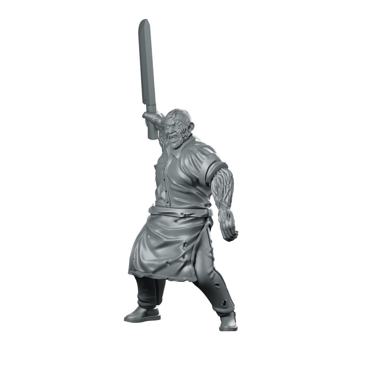Chef Zombie 2 Miniature Cleaver Butcher Miniature 360 Spin 01