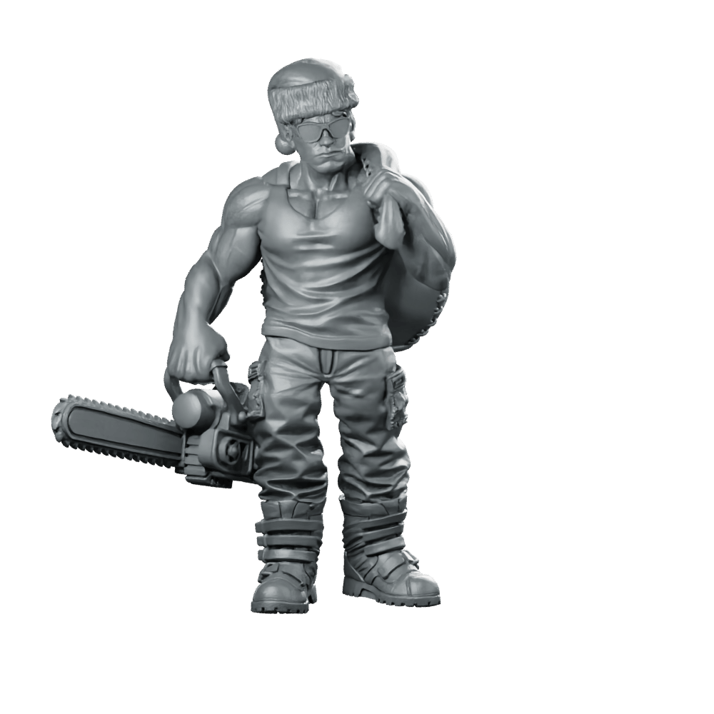 Christmas Arnie Miniature Festive Sci - Fi Action Hero - Papsikels Miniatures - We Print Miniatures