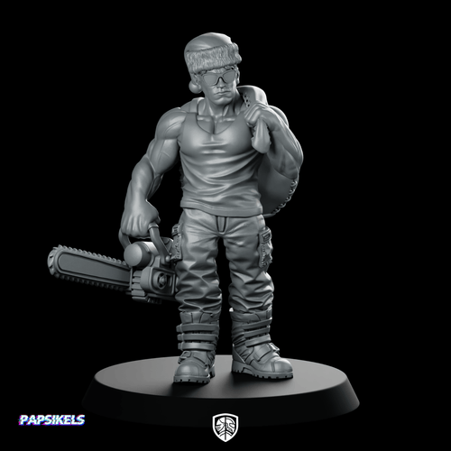 Christmas Arnie Miniature Festive Sci - Fi Action Hero - Papsikels Miniatures - We Print Miniatures