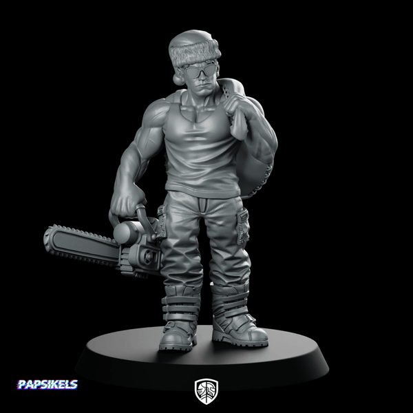 Christmas Arnie Miniature Festive Sci - Fi Action Hero - Papsikels Miniatures - We Print Miniatures