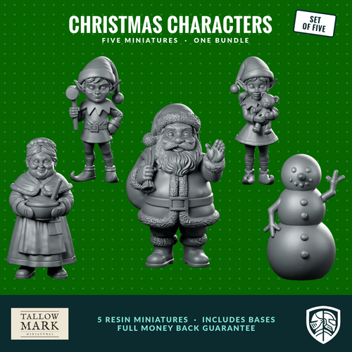 Christmas Characters Bundle: 5 Festive Resin Miniatures