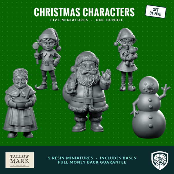 Christmas Characters Bundle: 5 Festive Resin Miniatures