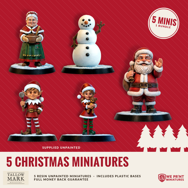 Christmas Characters Bundle: 5 Resin Miniatures