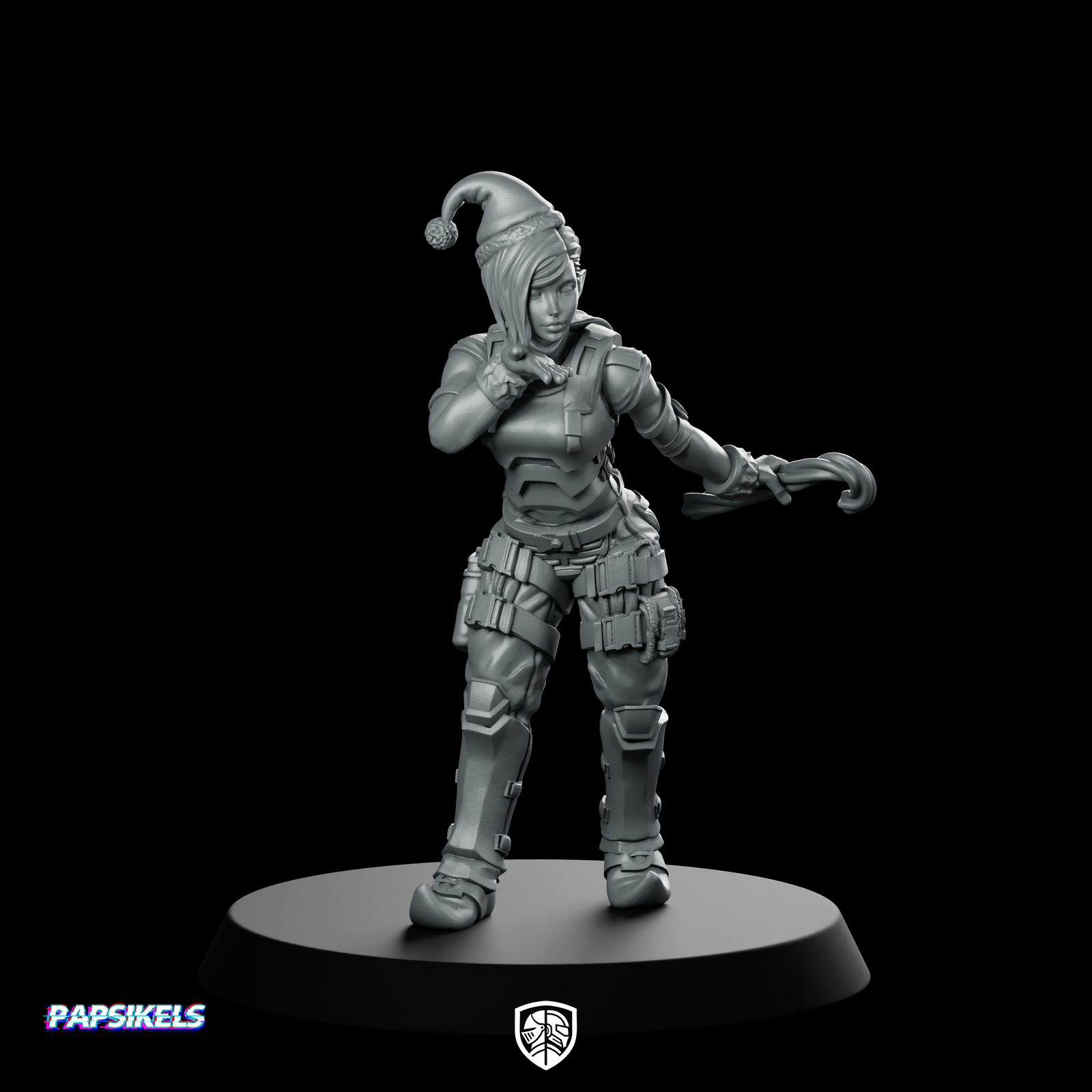 Christmas Elf with Candy Miniature Sci-Fi Resin