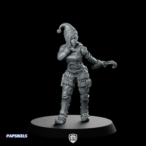 Christmas Elf with Candy Miniature Sci-Fi Resin