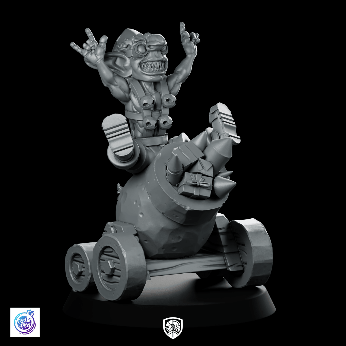 Christmas Goblin Firework Cannon Miniature Artillery Rocket - CastNPlay - We Print Miniatures