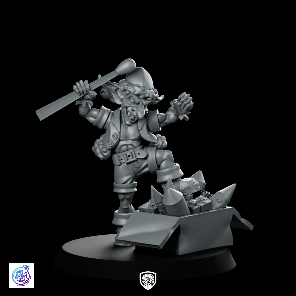 Christmas Goblin Match Firework Miniature Holiday Pyromaniac Tabletop - CastNPlay - We Print Miniatures