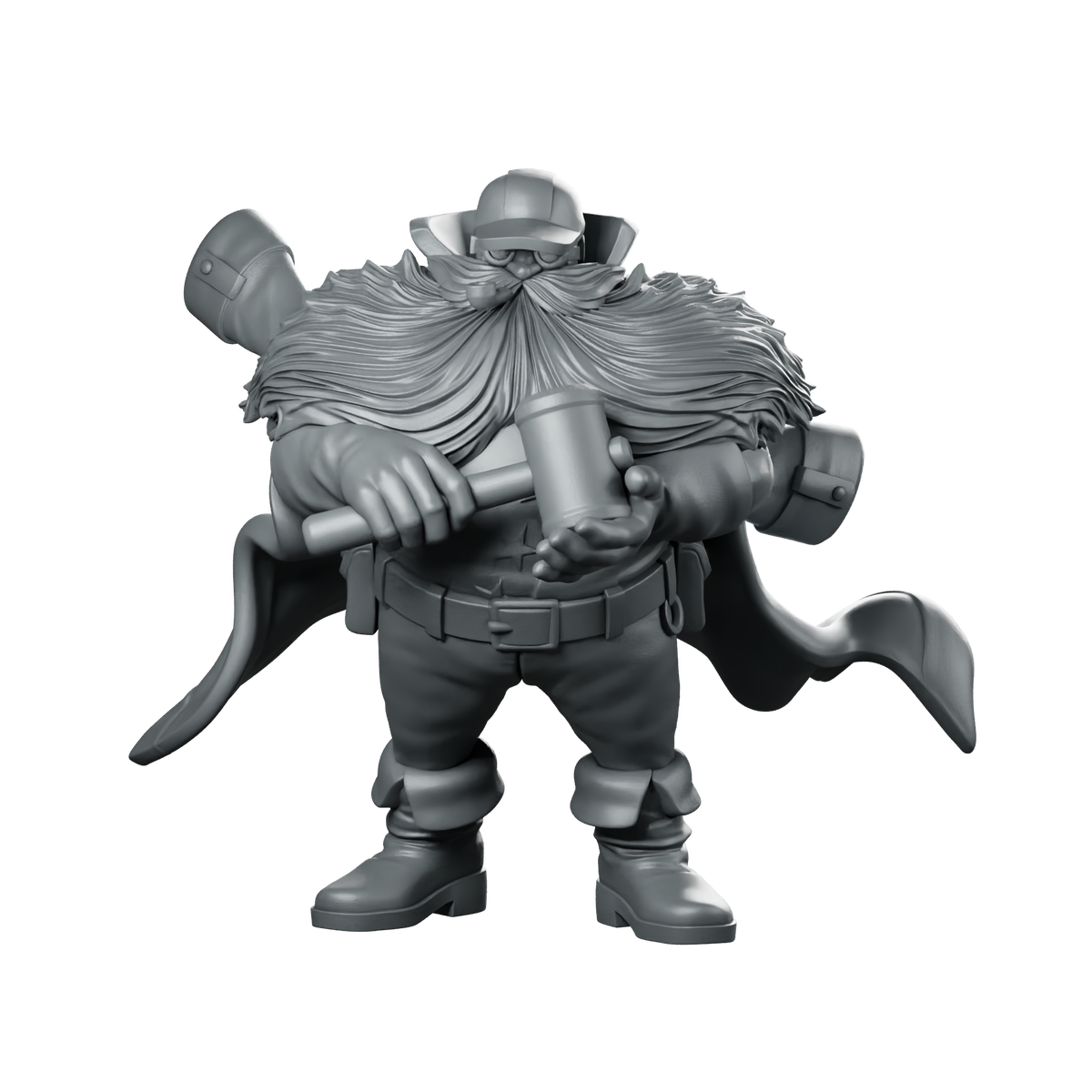 Cid P Miniature Bearded Dwarf Hammer Hero Miniature 360 Spin 01