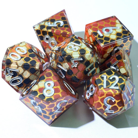 Cindercoil | Art Core Dice | 7 Piece Set - Tabletop Dominion - We Print Miniatures