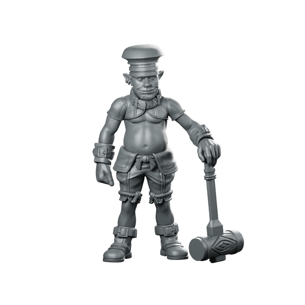 Cinna Miniature Croquet Mallet Hero Resin RPG Miniature 360 Spin 01