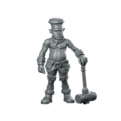 Cinna Miniature Croquet Mallet Hero Resin RPG Miniature 360 Spin 01