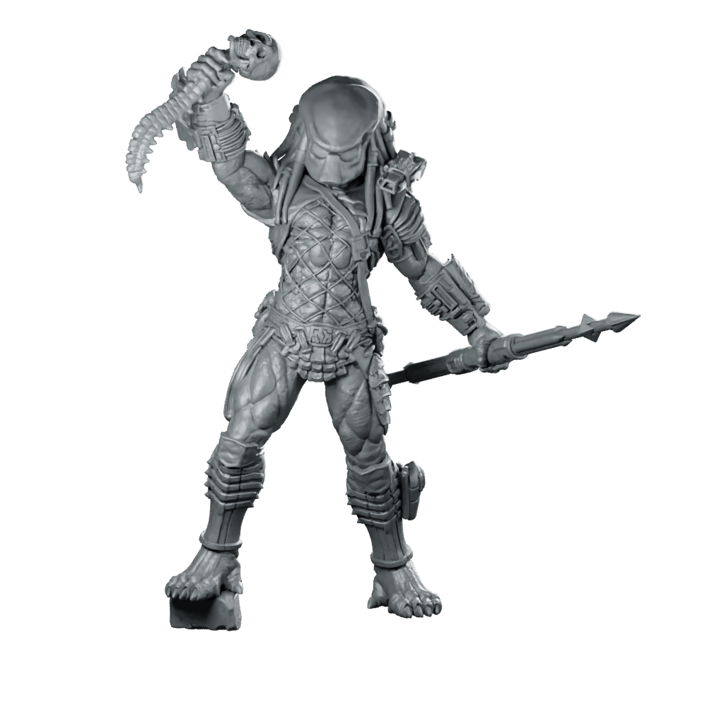City Skull Hunter 1 Miniature Cyberpunk Spear Trophy - Papsikels Miniatures - We Print Miniatures