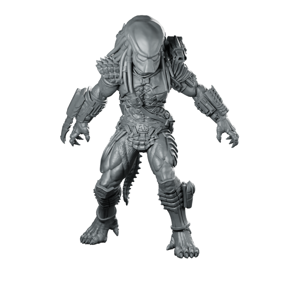City Skull Hunter 2 Miniature Cyberpunk Alien Stalker Miniature 360 Spin 01