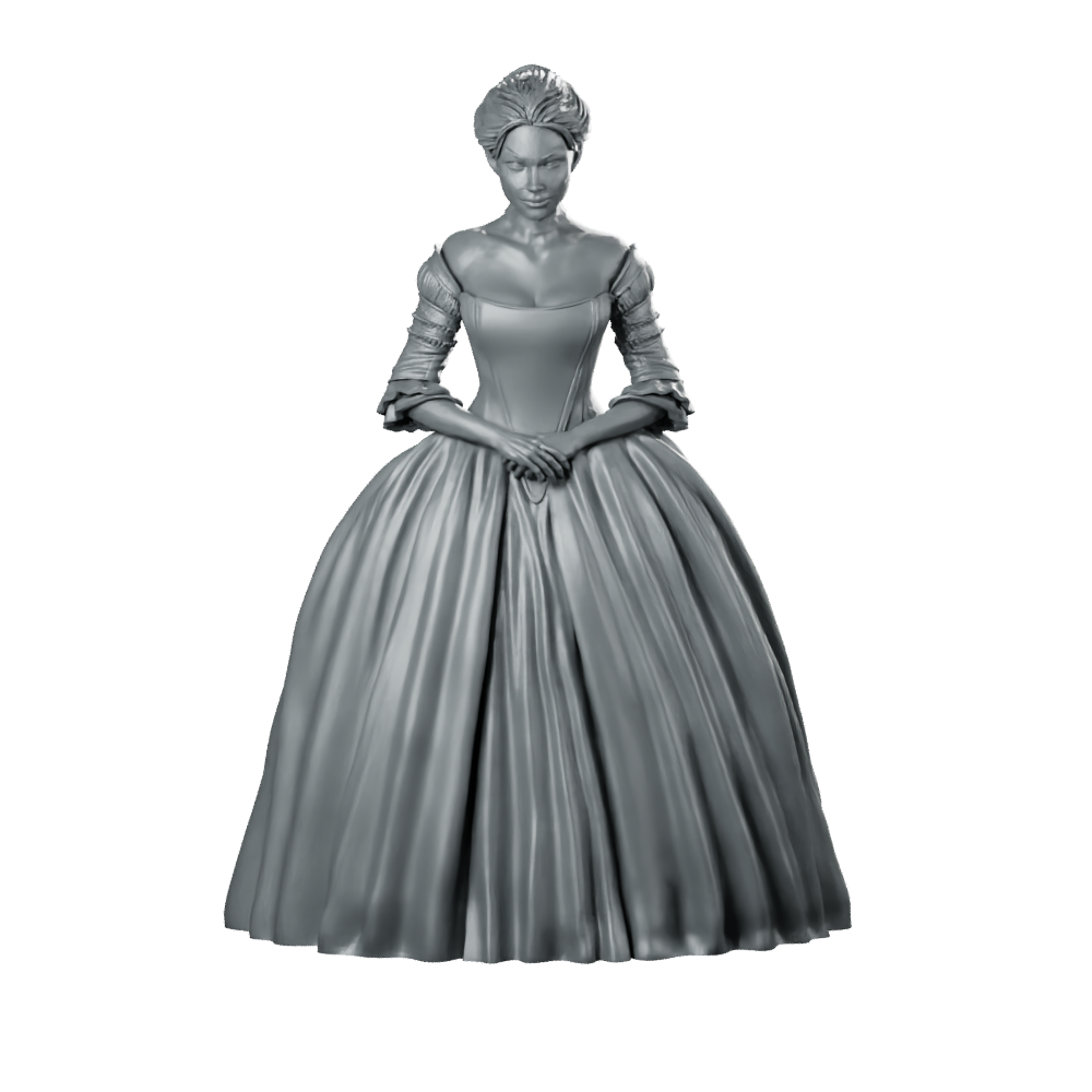 Claire Fraser Scottish Time Traveller Miniature Elegant Gown Miniature 360 Spin 01