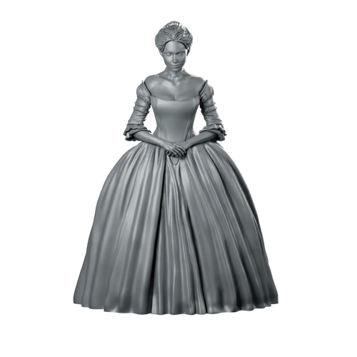 Claire Fraser Scottish Time Traveller Miniature Elegant Gown Miniature 360 Spin 01