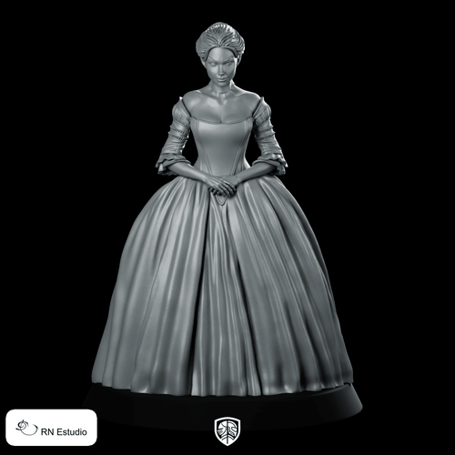 Claire Fraser Scottish Time Traveller Miniature Elegant Gown - RN Estudio - We Print Miniatures