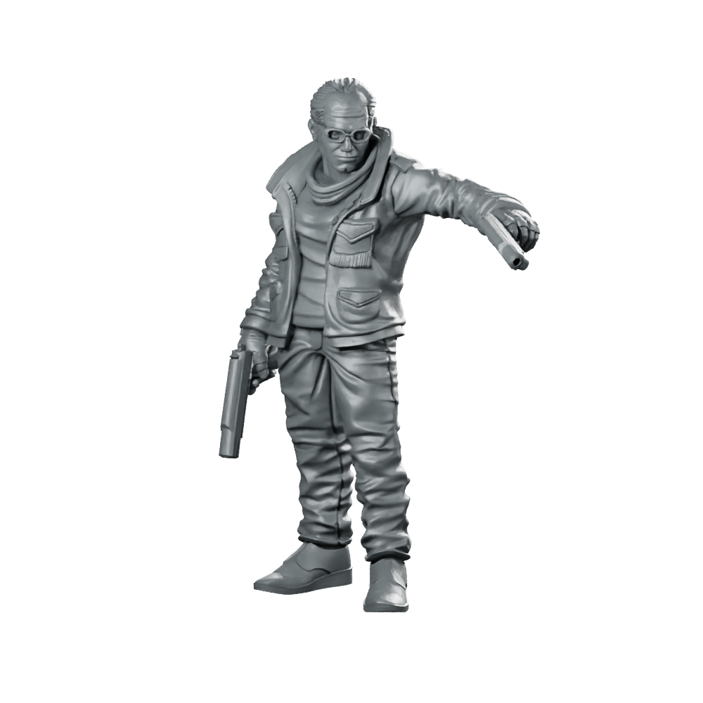 Clearance Roddiger Serious Mode Miniature Sci-Fi Armed Robber Miniature 360 Spin 01