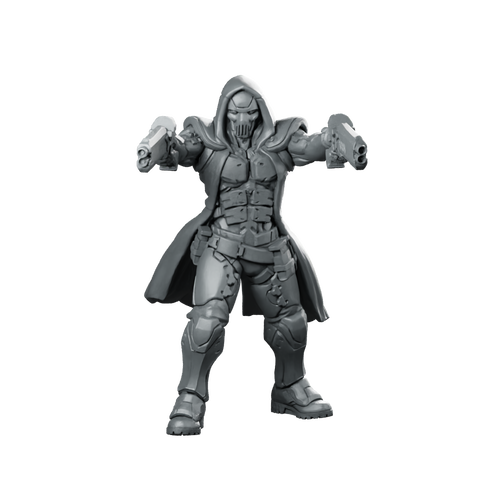 Assassin Clint Reaperwood Miniature Hooded Cyberpunk Gunslinger Miniature 360 Spin 01