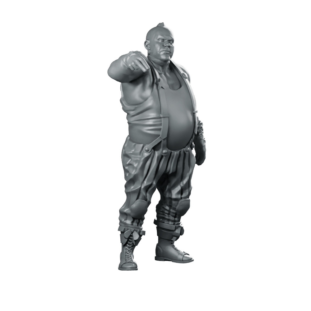 Clown Gang Biker Leader Miniature Cyberpunk Outlaw Boss - Papsikels Miniatures - We Print Miniatures