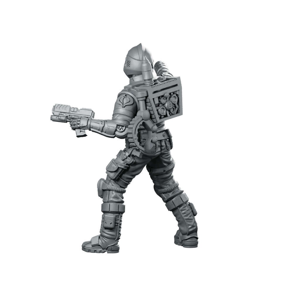 Cobra Battle Android Trooper 2 Miniature Sci - Fi Armcannon - Papsikels Miniatures - We Print Miniatures