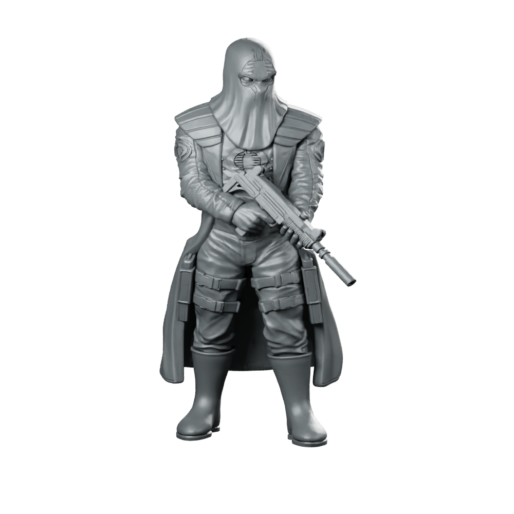 Cobra Commander GI JIM Miniature Cloaked Rifle Leader Miniature 360 Spin 01