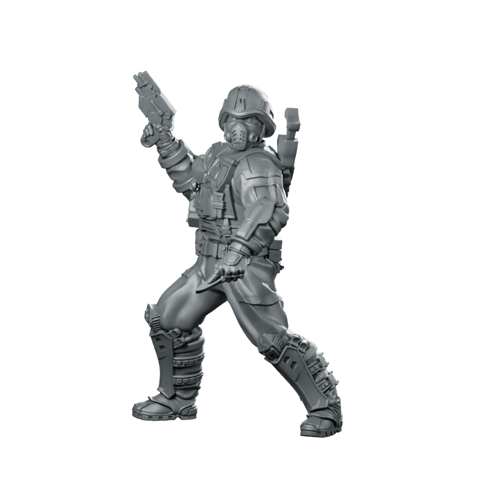 Cobra Infantry Trooper 6 Miniature Sci - Fi Soldier - Papsikels Miniatures - We Print Miniatures