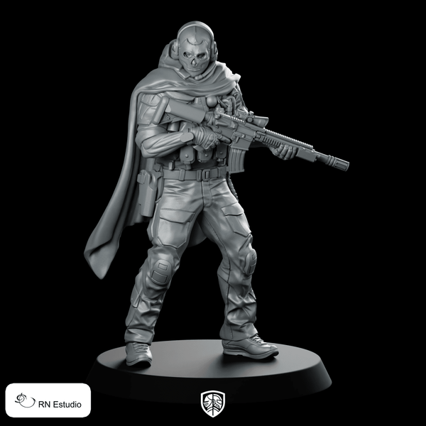 COD Ghost Warzone Miniature Tactical Skull Operator - RN Estudio - We Print Miniatures