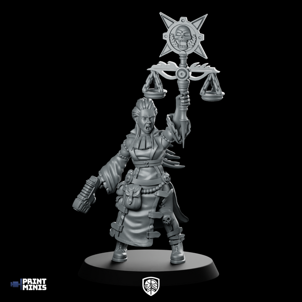 Coin Reckoner Miniature Cyberpunk Judge Scales NPC