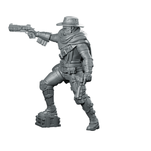 Cole Last Pull Ardent v1 Miniature Cyberpunk Gunslinger - Unit9 - We Print Miniatures