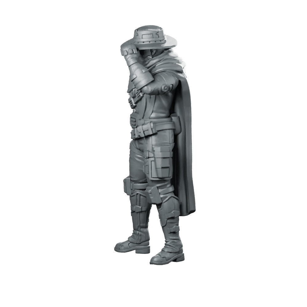 Cole Last Pull Ardent v2 Miniature Cyberpunk Gunslinger - Unit9 - We Print Miniatures