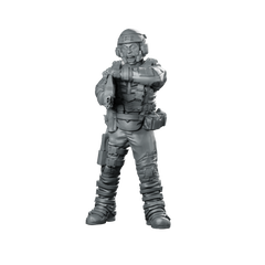 Jun Niebres Soldier Cyberpunk Miniature Tactical Rifle Mercenary Miniature 360 Spin 01