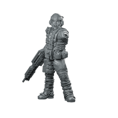 Nick Puerto Soldier Miniature Cyberpunk Sci-Fi Commander Miniature 360 Spin 01