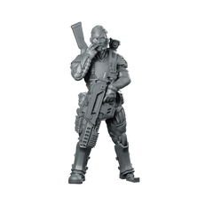 The Irish Iron Sergeant Miniature Sci-Fi Skirmish Leader Miniature 360 Spin 01