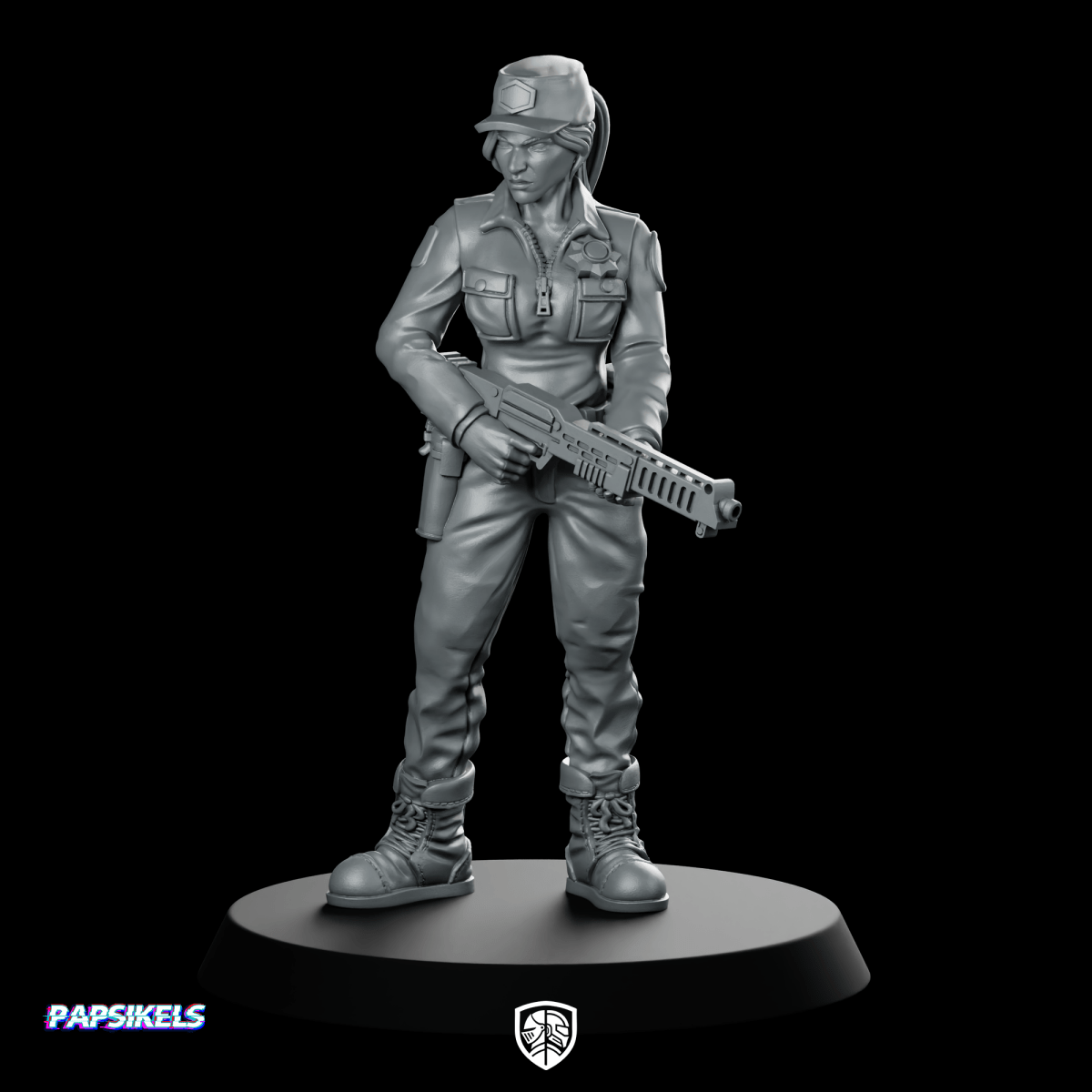 Colonial Marshal Rachel Coopers Miniature Sci - Fi Riflewoman - Papsikels Miniatures - We Print Miniatures