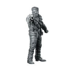 Barry McGuffin Cyborg with Rifle Miniature Cyberpunk Miniature 360 Spin 01