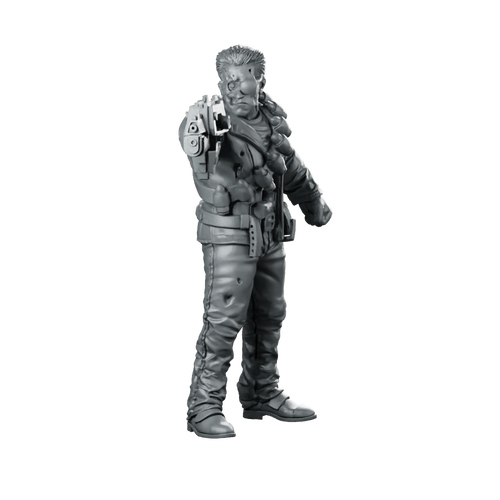 Barry McGuffin Cyborg with Rifle Miniature Cyberpunk Miniature 360 Spin 01