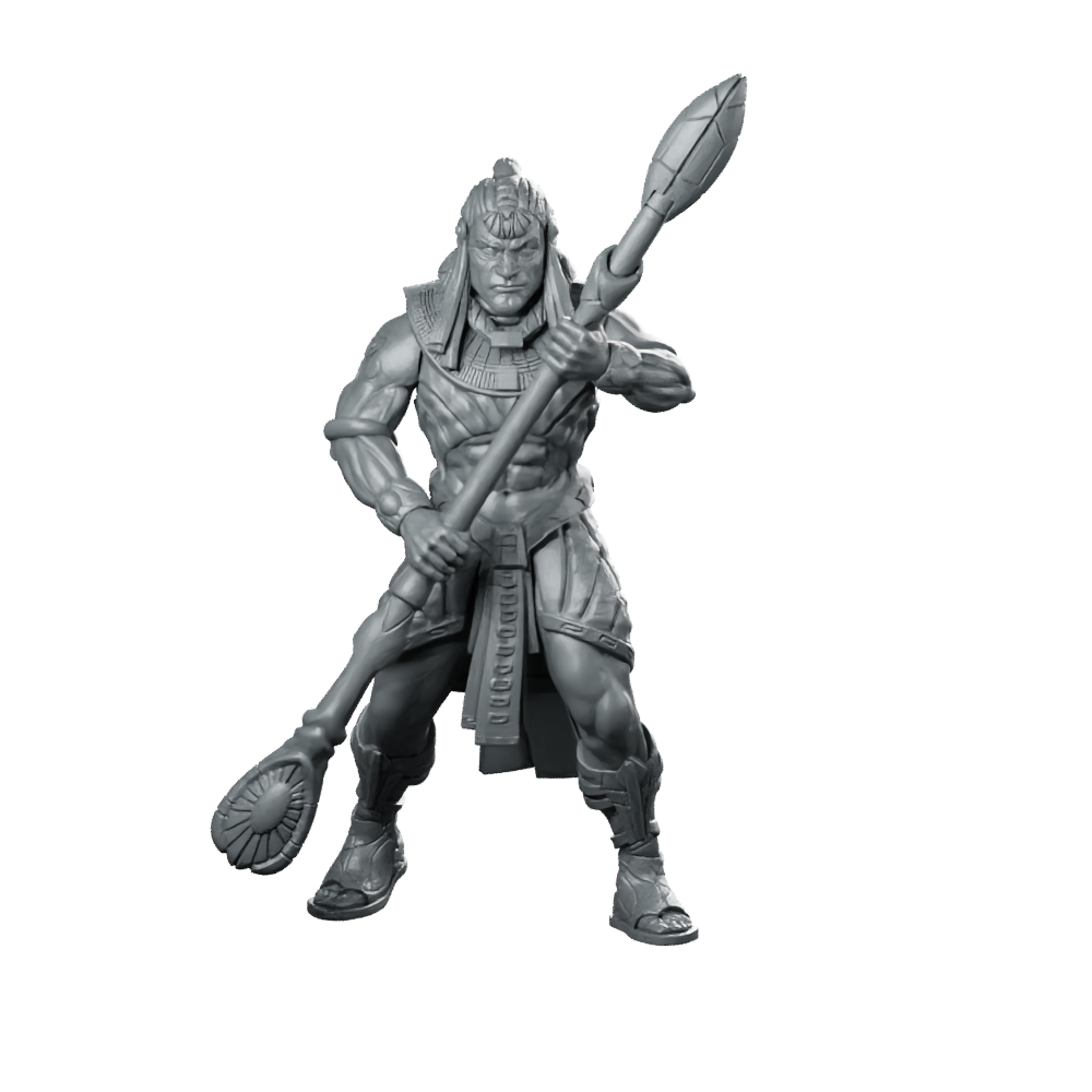 Guldoran Entrance Warrior B Miniature Sci-Fi Spear Sentinel Miniature 360 Spin 01