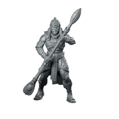 Guldoran Entrance Warrior B Miniature Sci-Fi Spear Sentinel Miniature 360 Spin 01