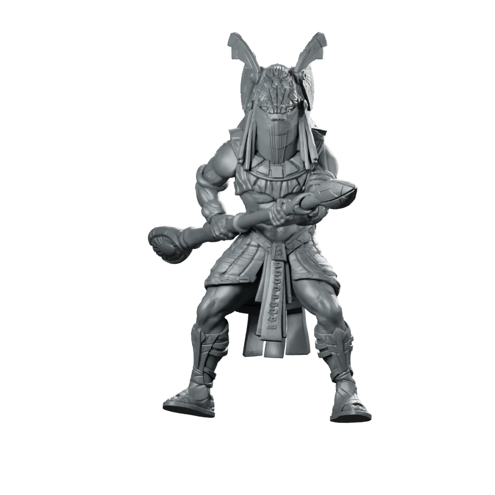 Guldoran Entrance Warrior C Miniature Reptilian Staff Guard Miniature 360 Spin 01