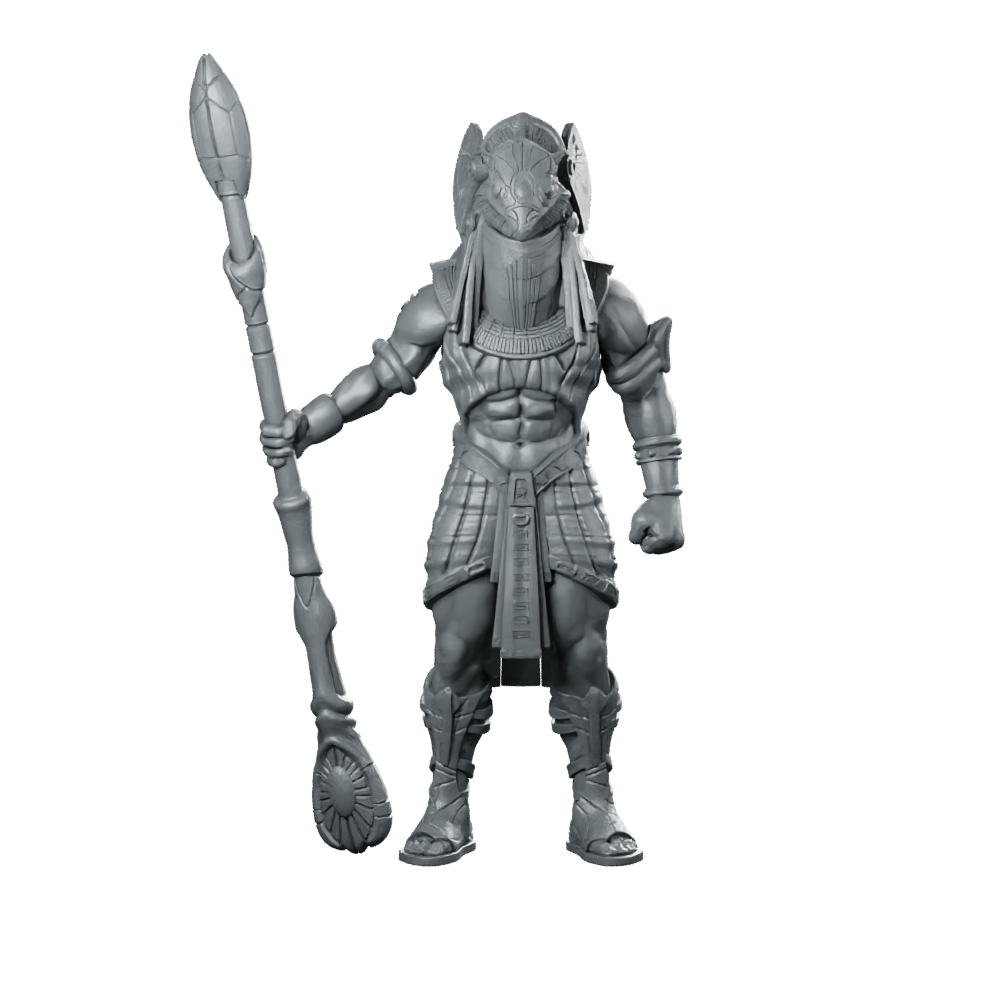 Guldoran Entrance Guard B Miniature Staff Sentinel Sci-Fi Miniature 360 Spin 01