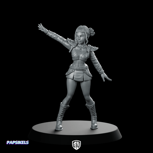Concert Idol Demon Hunter Zoey Miniature Cyberpunk Sci - Fi - Papsikels Miniatures - We Print Miniatures