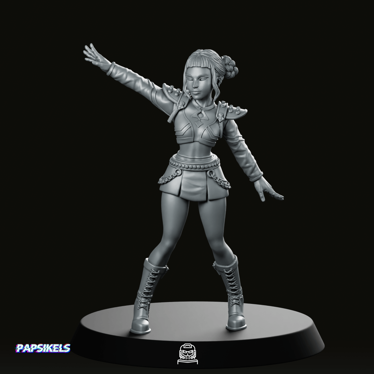 Concert Idol Demon Hunter Zoey Miniature - Papsikels Miniatures - We Print Miniatures