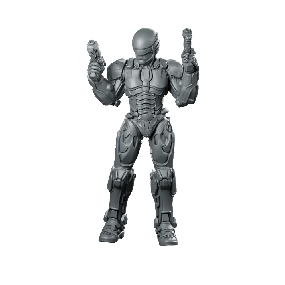 Cop Robo 2014 Black 3 Cyborg Enforcer Miniature 360 Spin 01