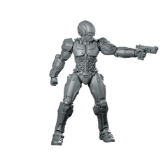 Cop Robo 2014 Silver 1 Miniature Cyberpunk - Papsikels Miniatures - We Print Miniatures