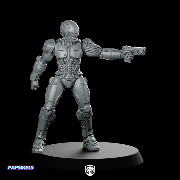Cop Robo 2014 Silver 1 Miniature Cyberpunk