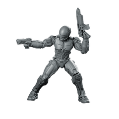 Cop Robo 2014 Silver 2 Miniature Cyberpunk Enforcer - Papsikels Miniatures - We Print Miniatures