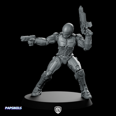 Cop Robo 2014 Silver 2 Miniature Cyberpunk Enforcer