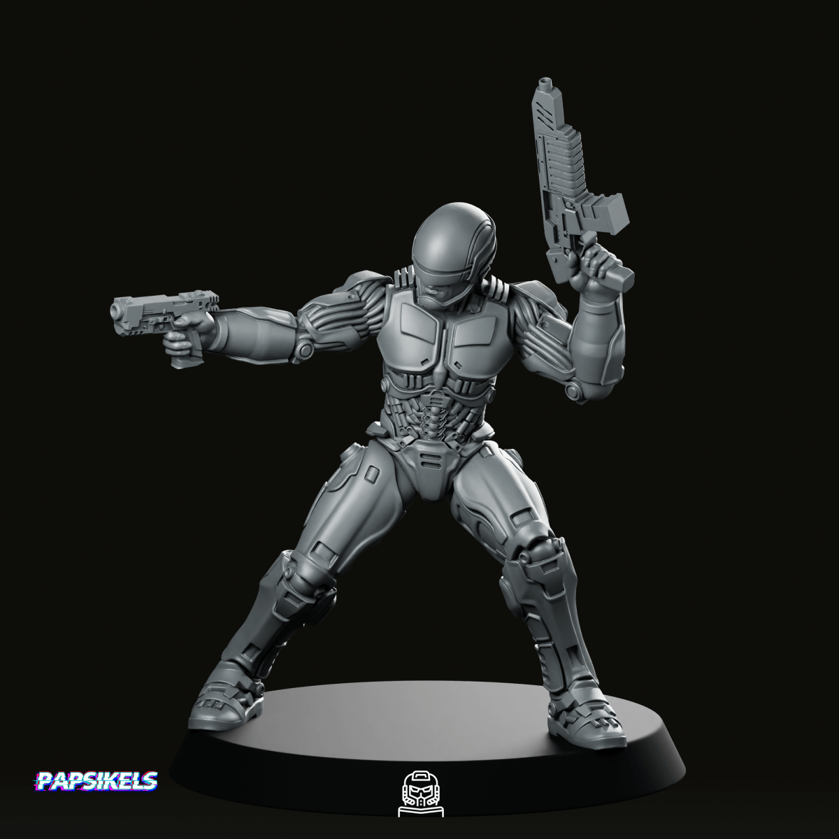 Cop Robo 2014 Silver 2 Miniature - Papsikels Miniatures - We Print Miniatures