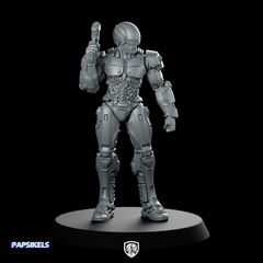 Cop Robo 2014 Silver 3 Miniature Cyberpunk Enforcer