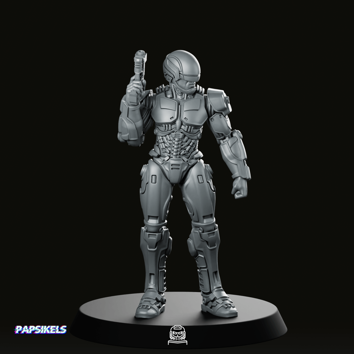 Cop Robo 2014 Silver 3 Miniature - Papsikels Miniatures - We Print Miniatures